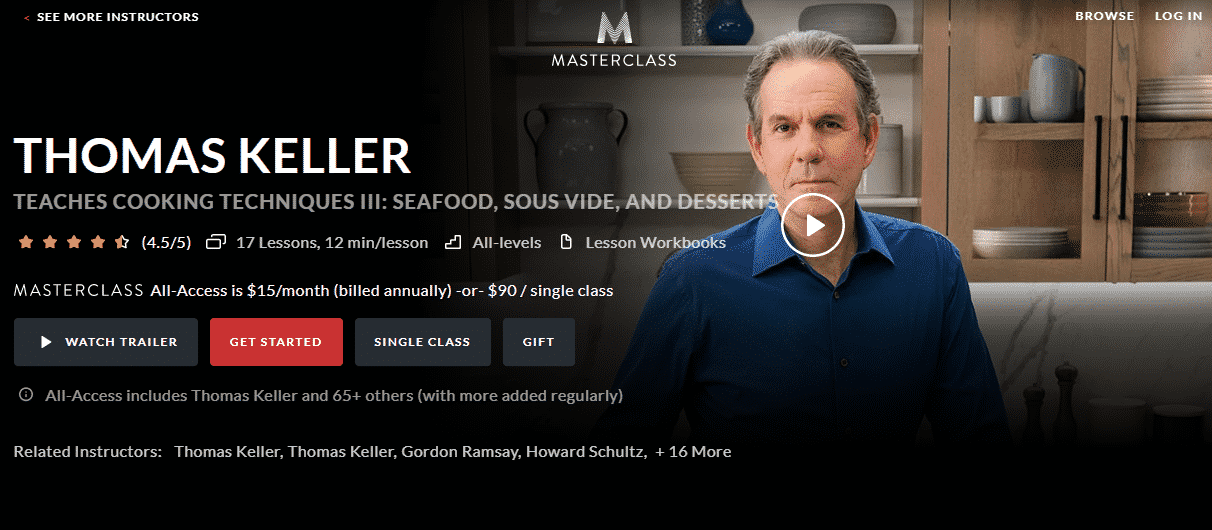 MasterClass Thomas Keller Learn Cooking Lessons Online