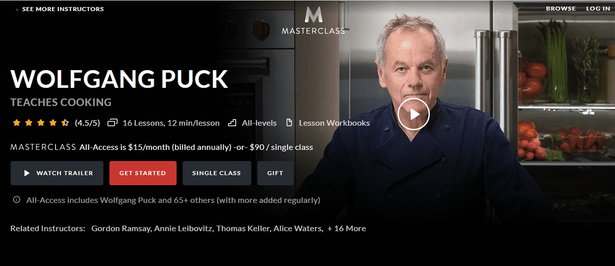 MasterClass Wolfgang Puck Learn Cooking Lessons Online