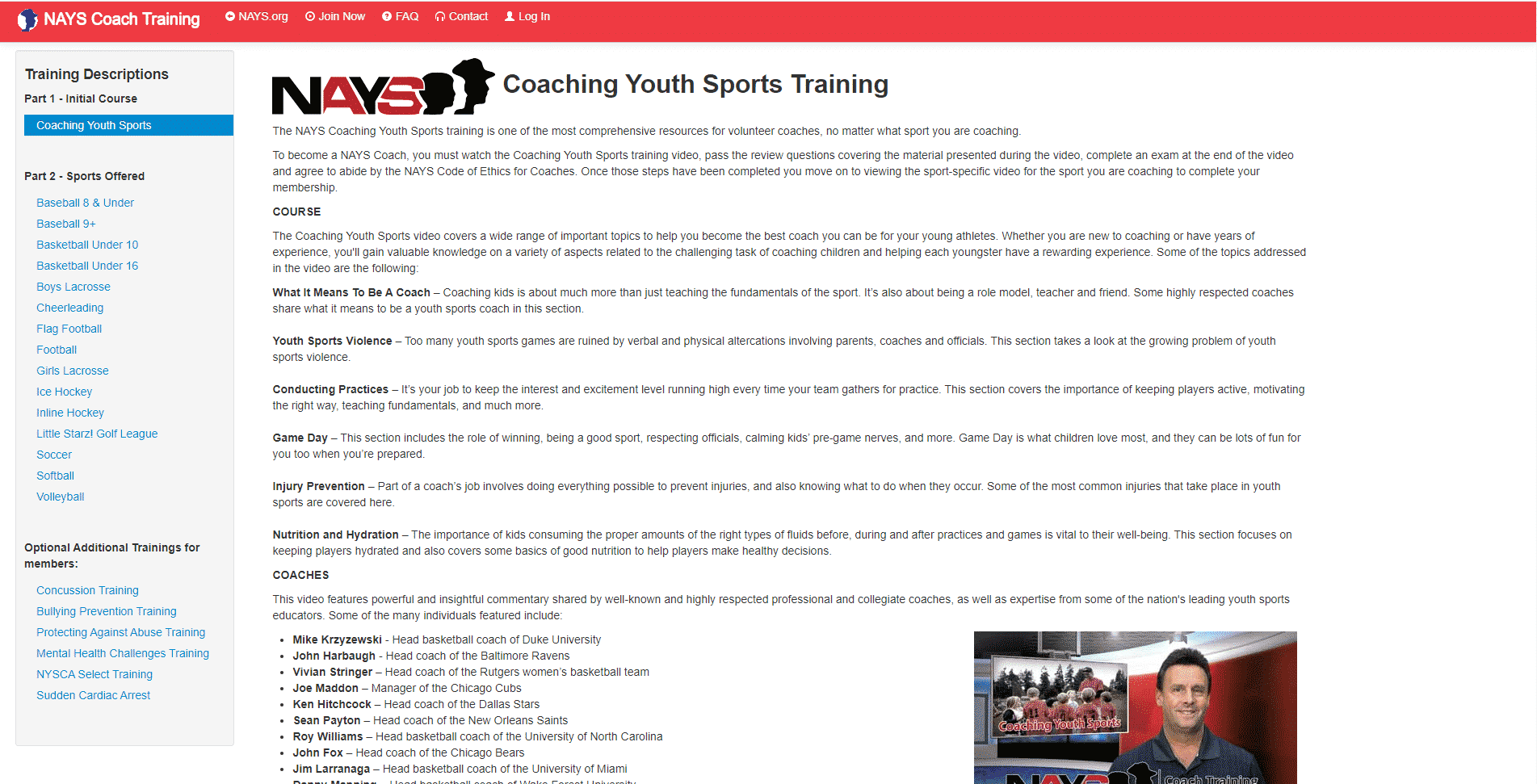 N.A.Y.S COACH TRAINING PROGRAM