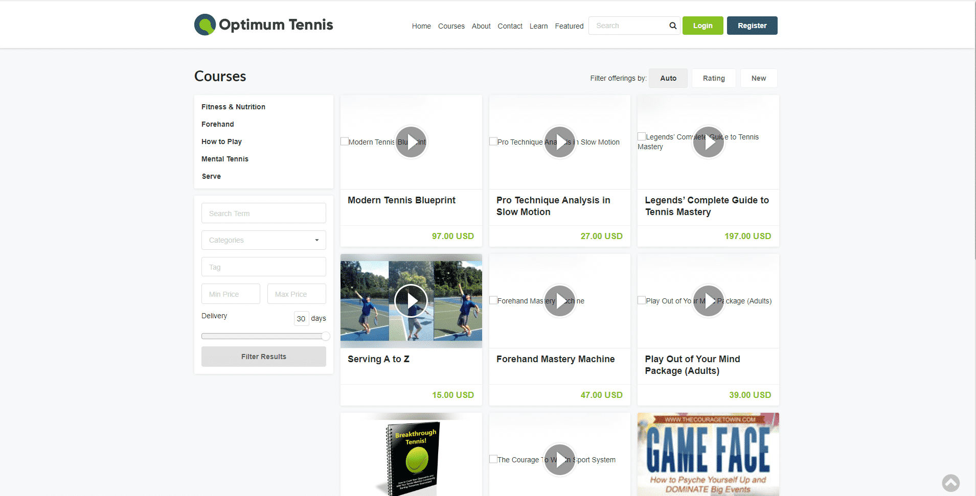 Optimum Tennis Online Lessons