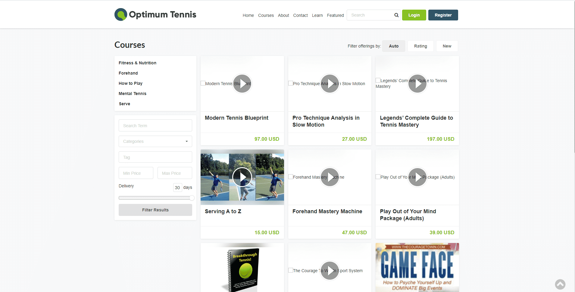 learn tennis online