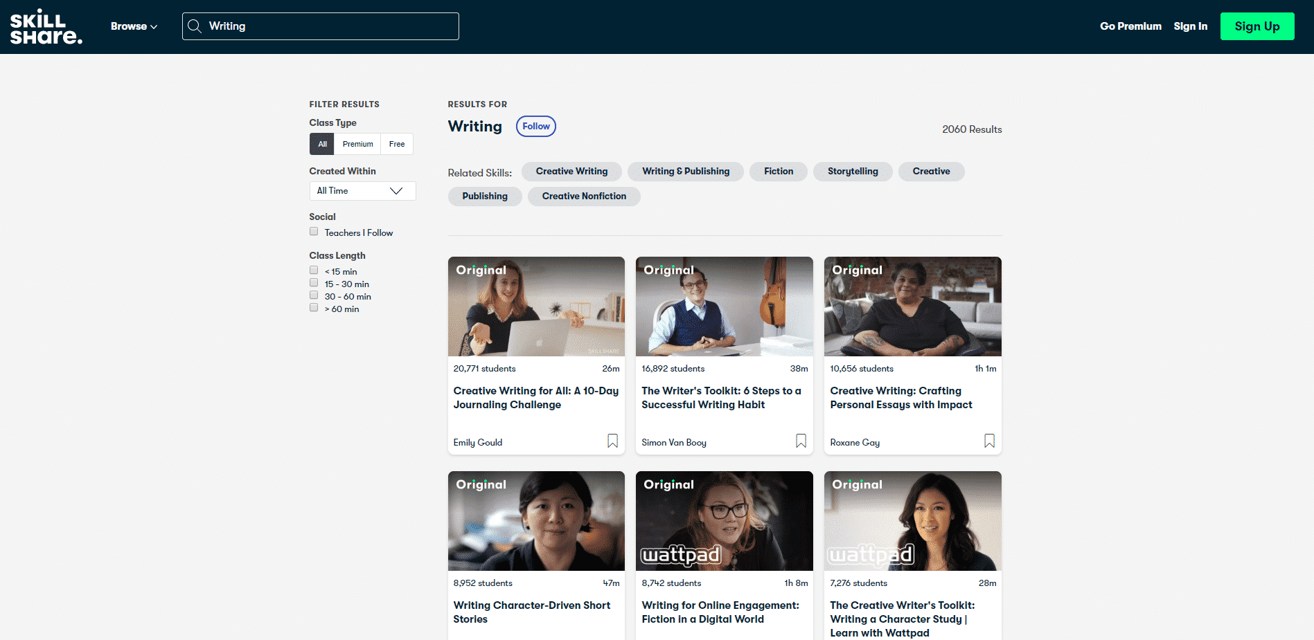 SkillShare Learn Writing Lessons Online