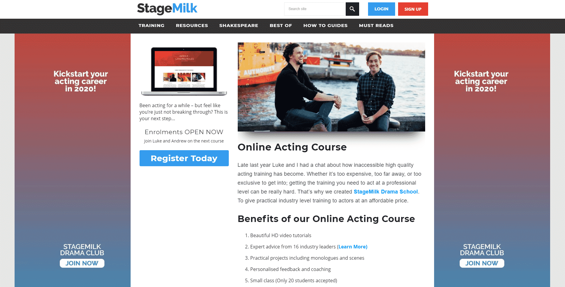 Stage Milk Online Acting Lessons