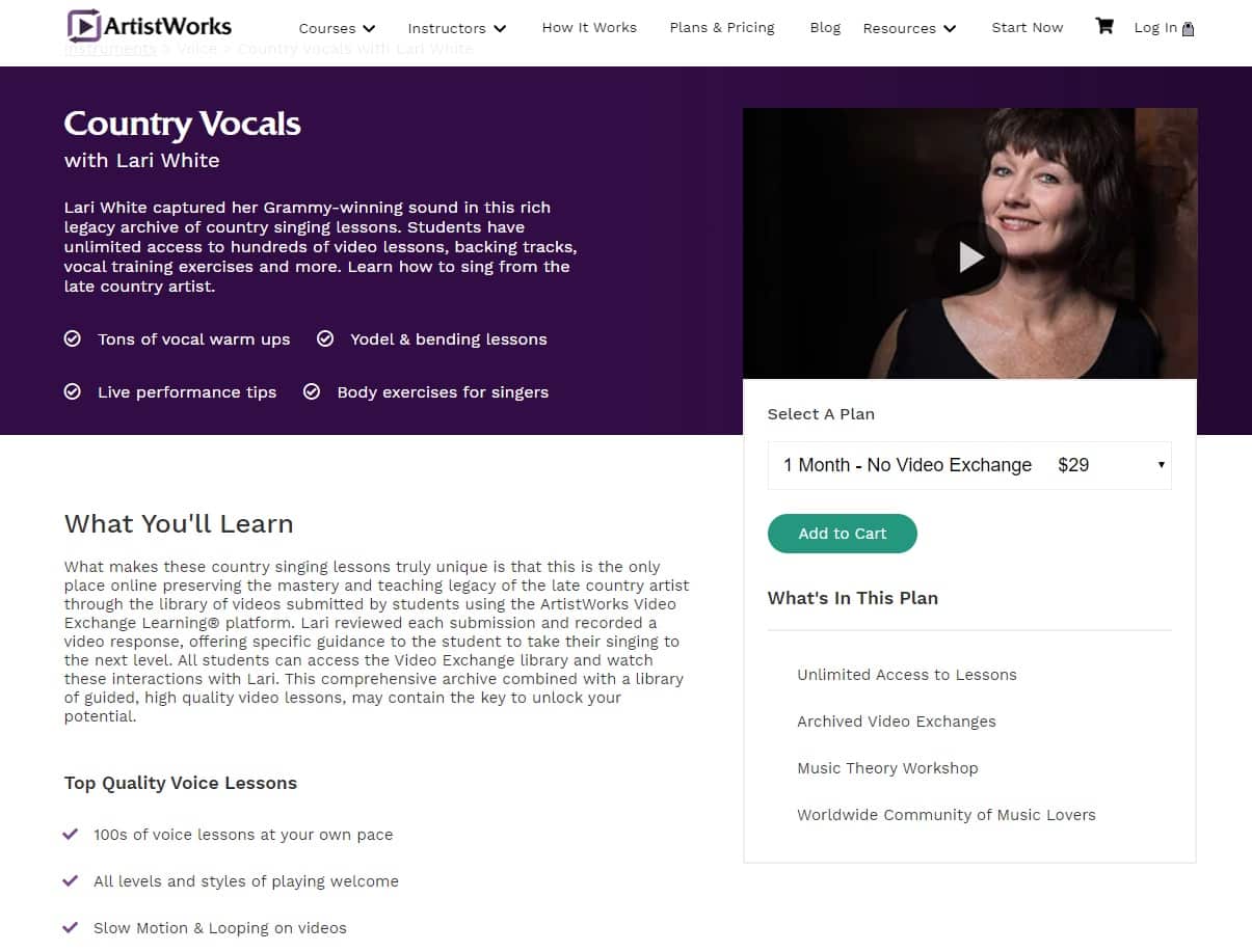 Artistworks Lari White Country Vocals Lesson Review