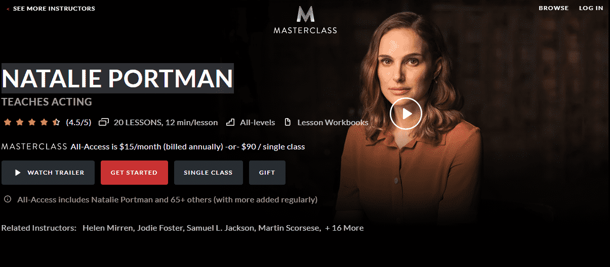MasterClass Natalie Portman Learn Acting Lessons Online