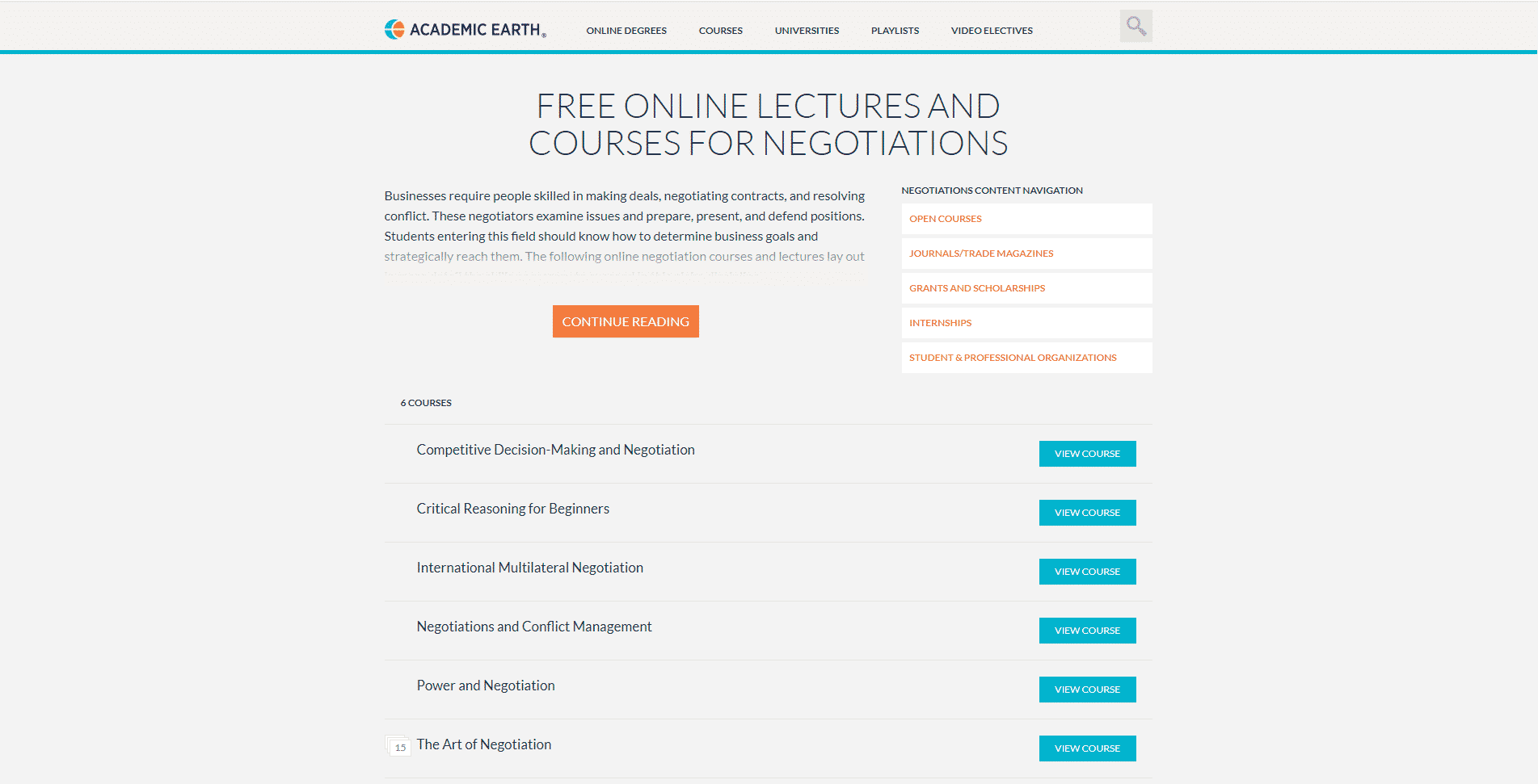 Academic Earth Learn Negotiation Lessons Online