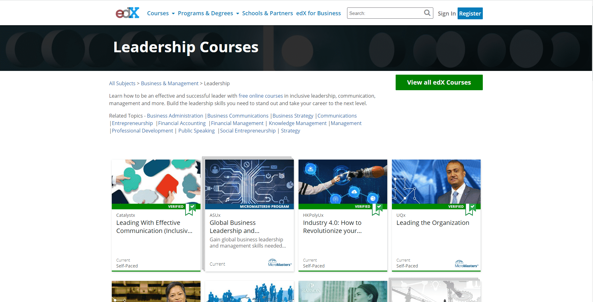 EDX Org Learn Leadership Lessons Online