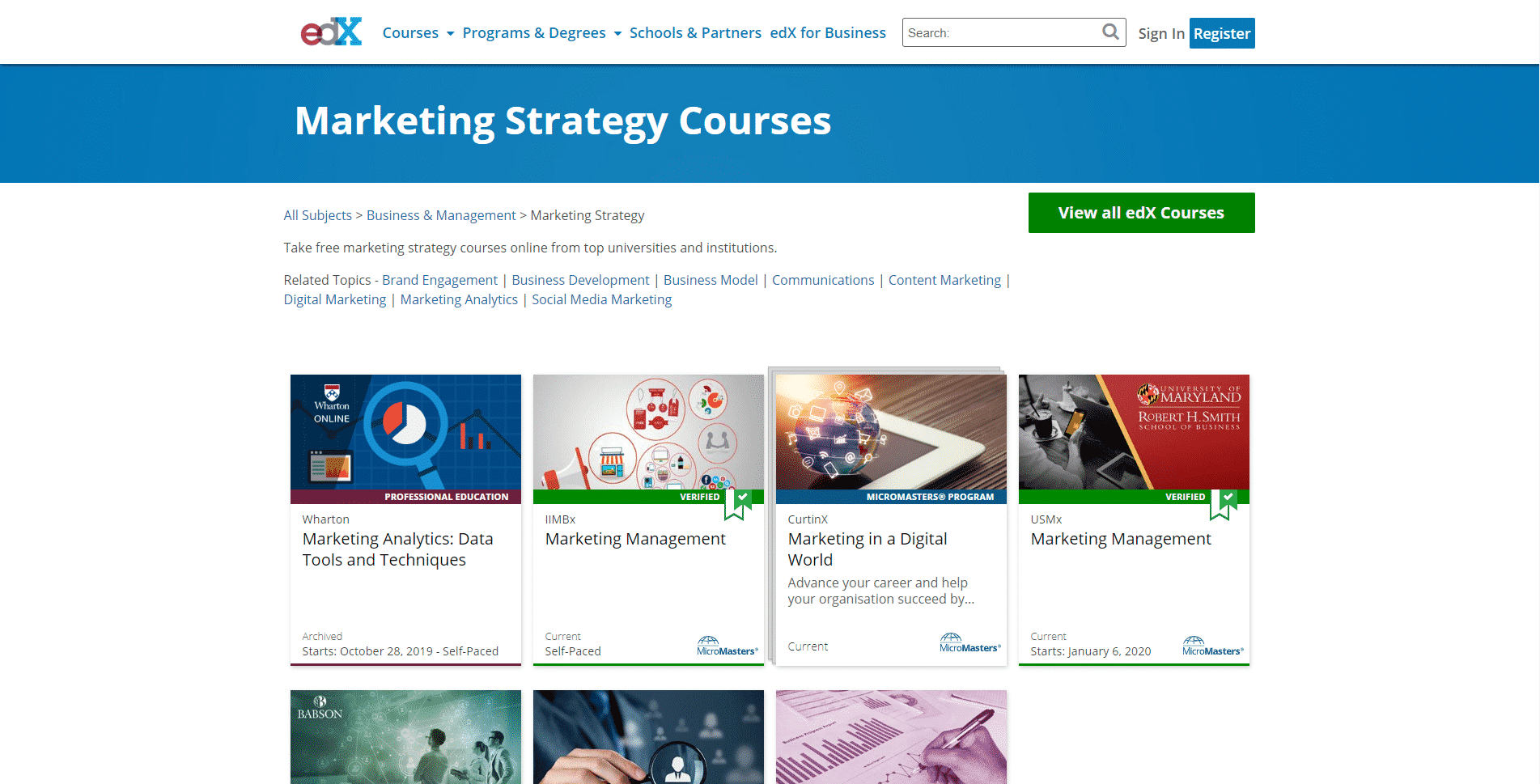 EdX Learn Campaign and Marketing Strategy Lessons Online