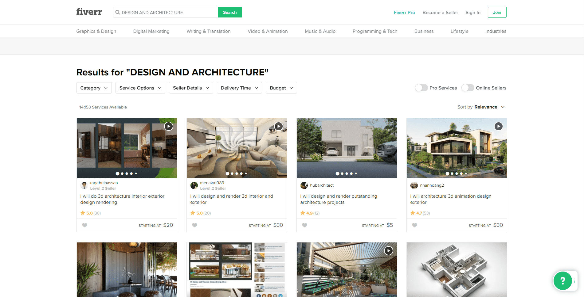 Fiverr.com Learn Design and Architecture Lessons Online