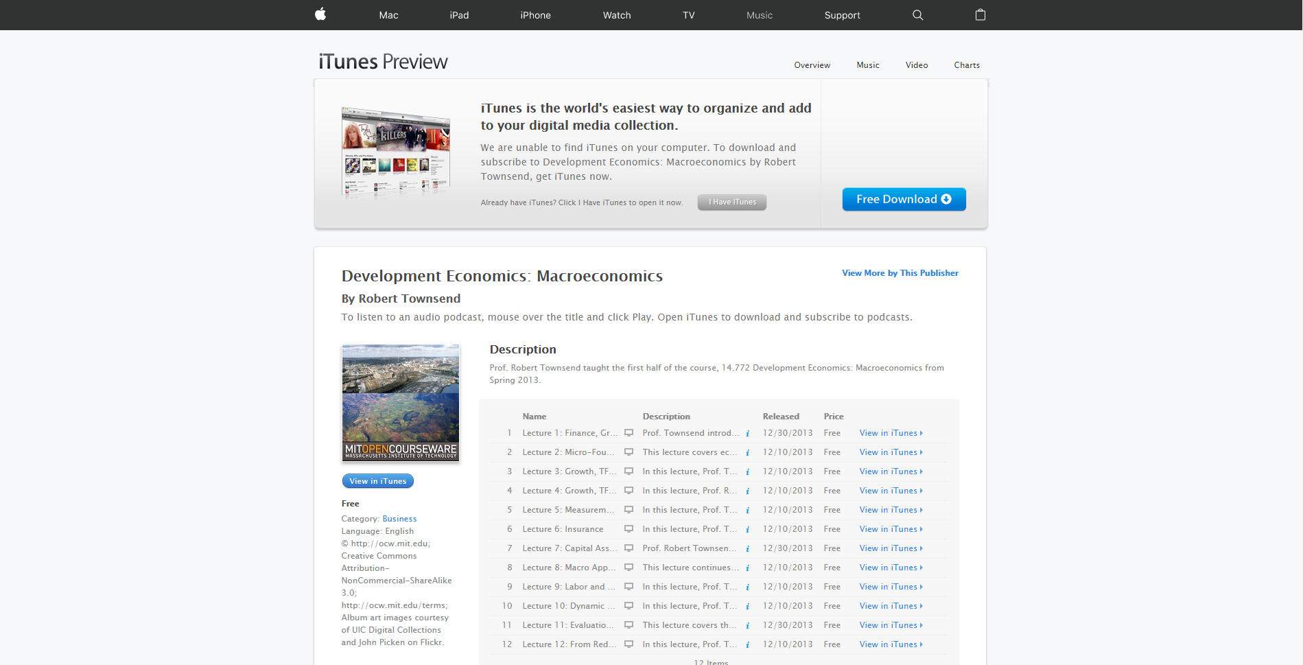 ITunes Learn Economic Lessons Online