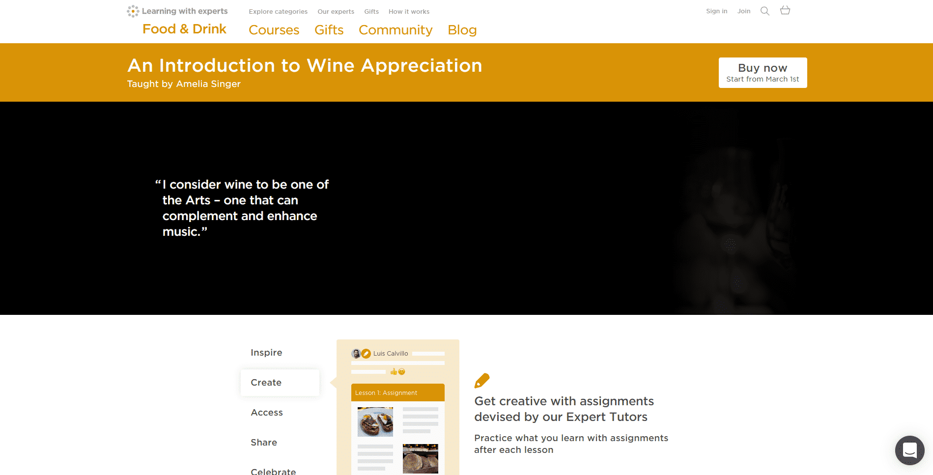 Learning with Experts Learn Wine Appreciation Lessons Online