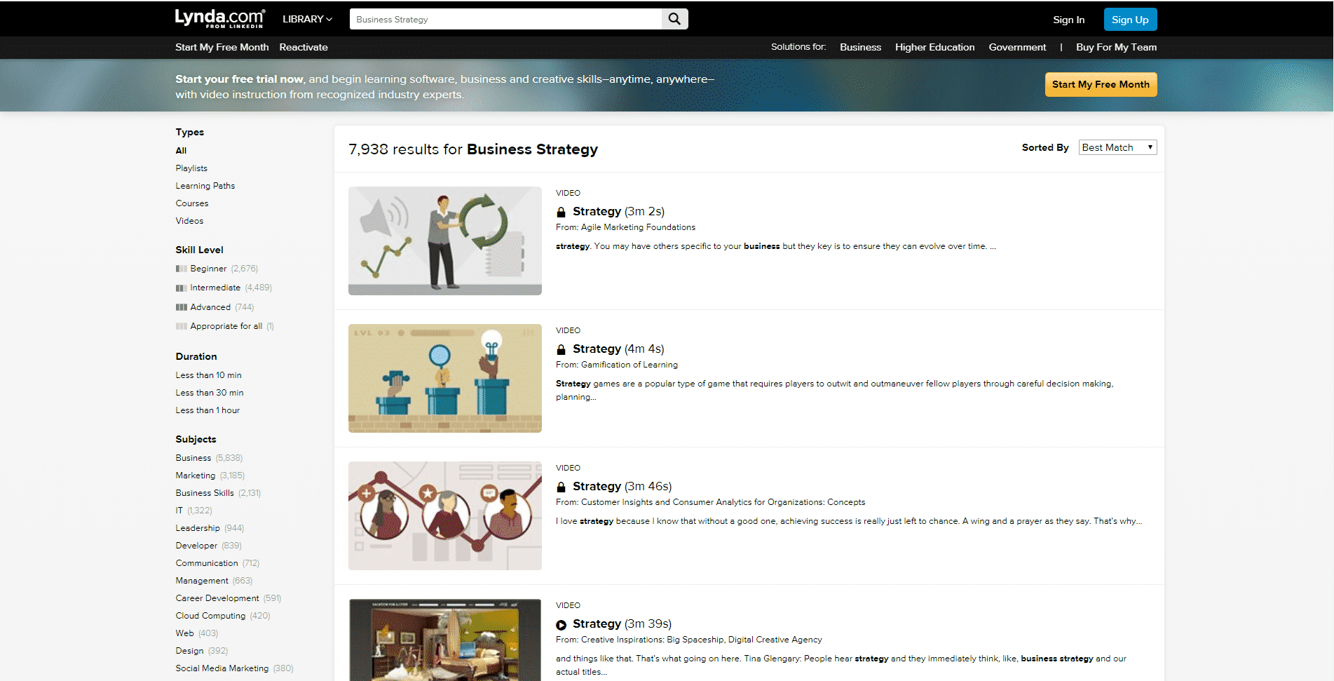 Lynda Learn Business Strategy Lessons Online
