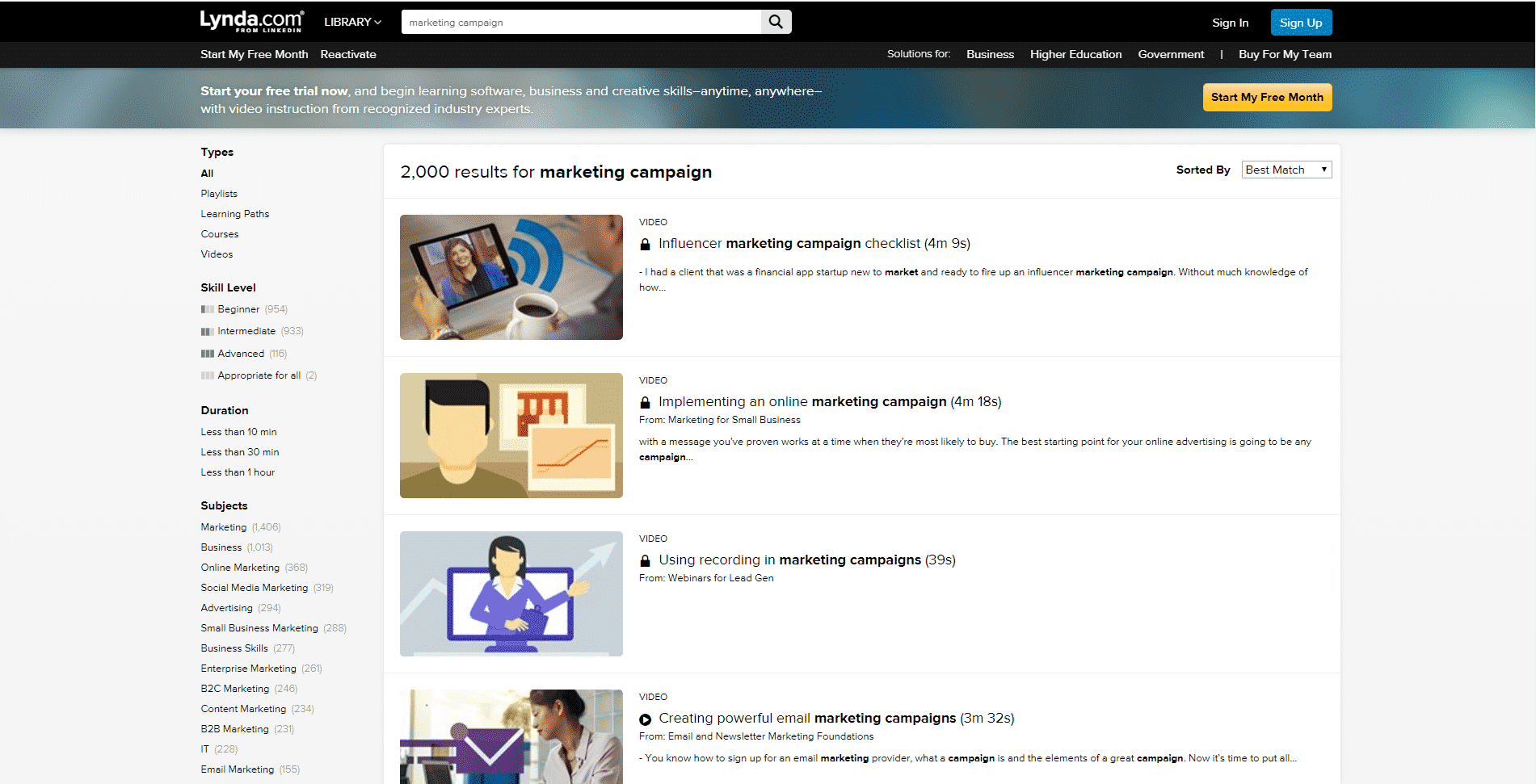 Lynda Learn Campaign and Marketing Strategy Lessons Online