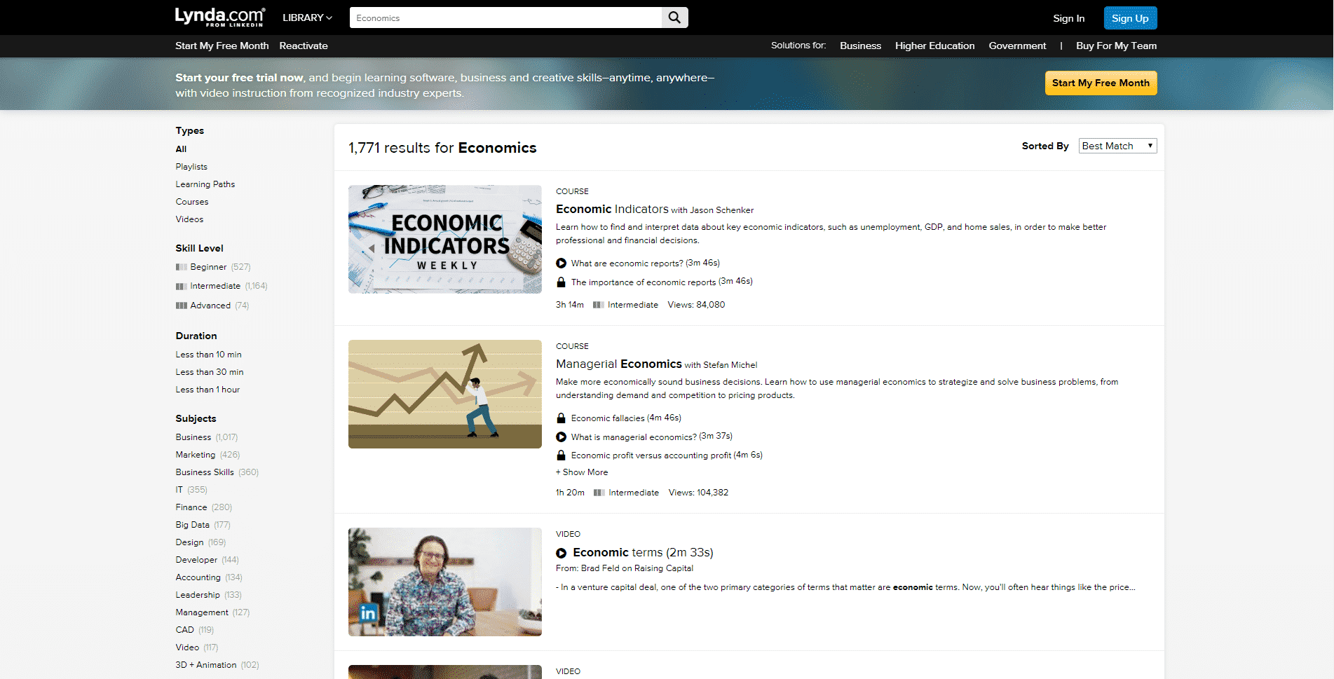 Lynda.Com Learn Economic Lessons Online