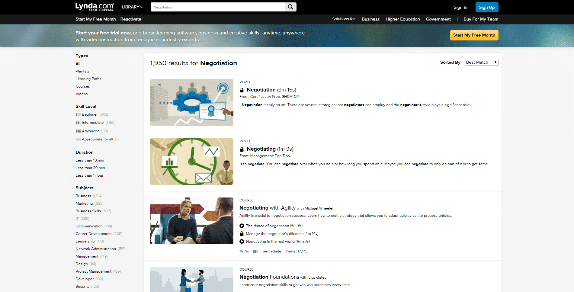 Lynda.Com Learn Negotiation Lessons Online