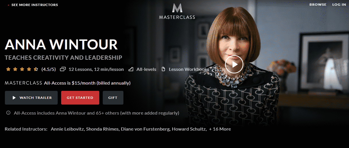 MasterClass Anna Wintour Learn Leadership Lessons Online