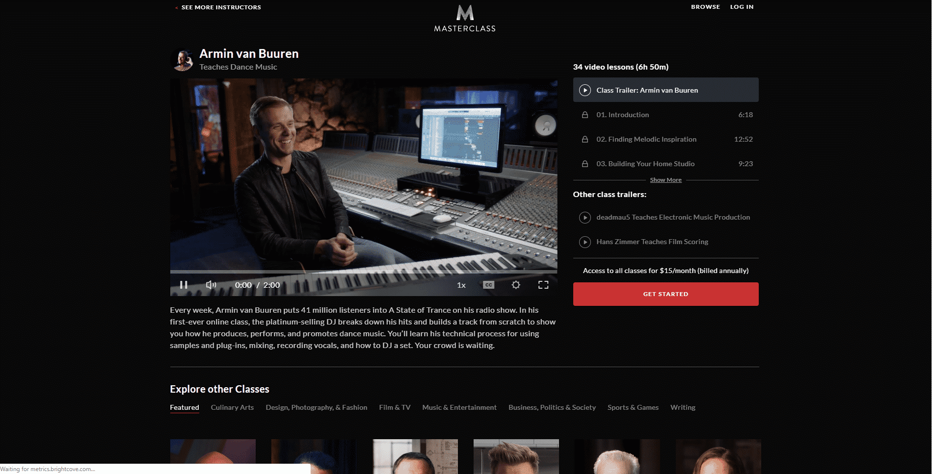MasterClass Armin Van Buuren Learn Electronic Music Production Lessons Online