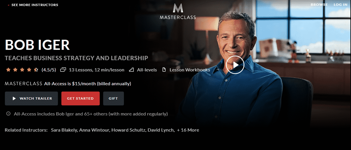 MasterClass Bob Iger Learn Leadership Lessons Online