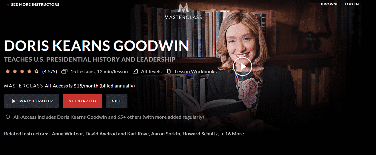 MasterClass Doris Kearns Goodwin Learn Leadership Lessons Online