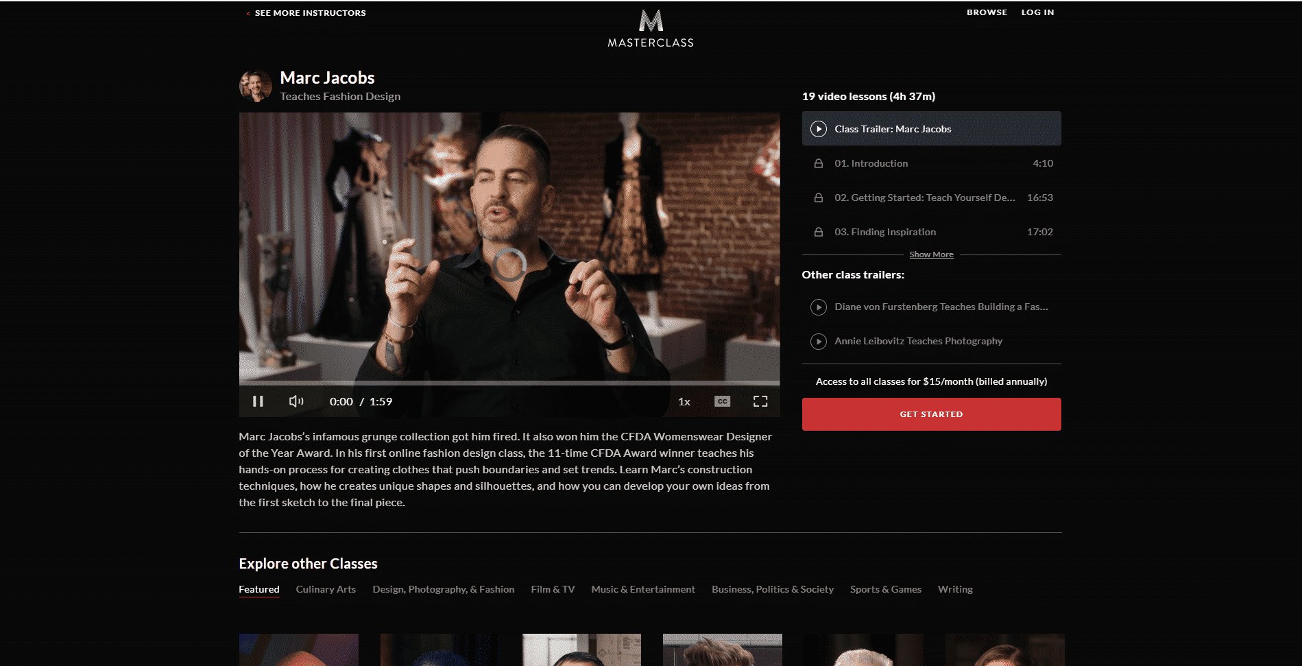 MasterClass Marc Jacobs Learn Fashion Design Lessons Online