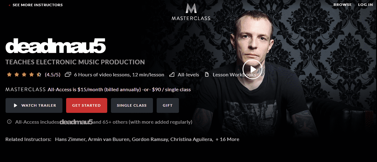 MasterClass deadmau5 Learn Music Production and Beatmaking Lessons Online