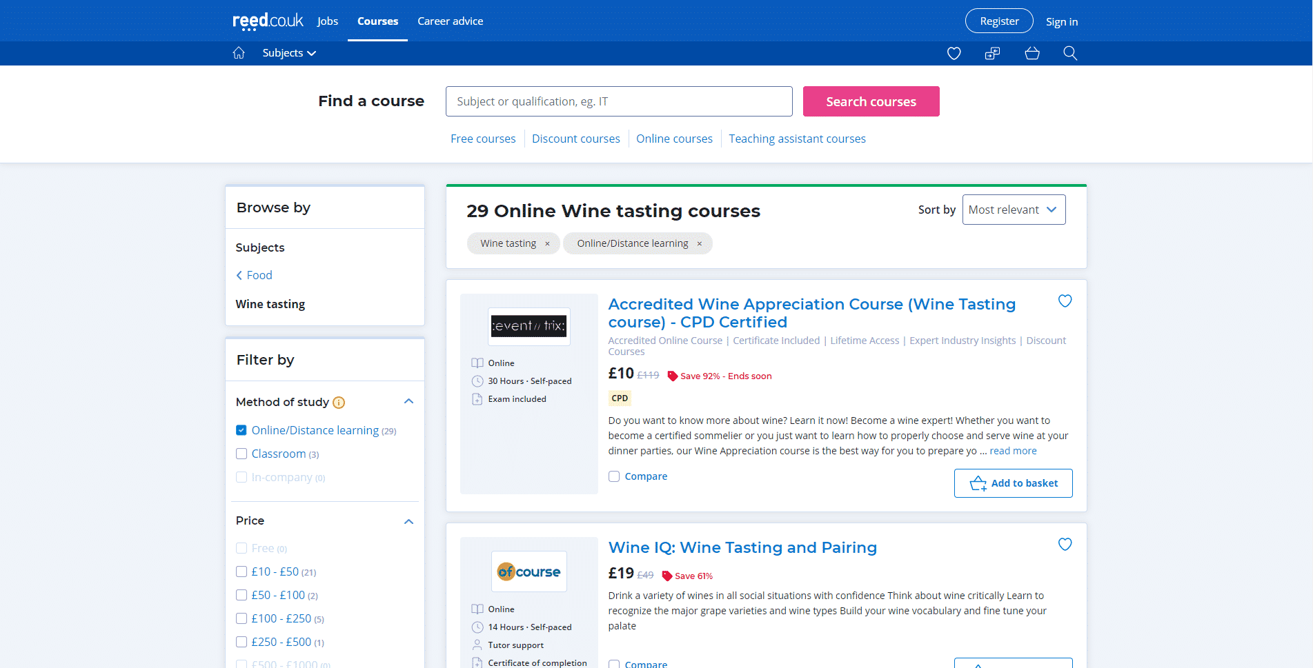 Reed.co.uk Learn Wine Appreciation Lessons Online