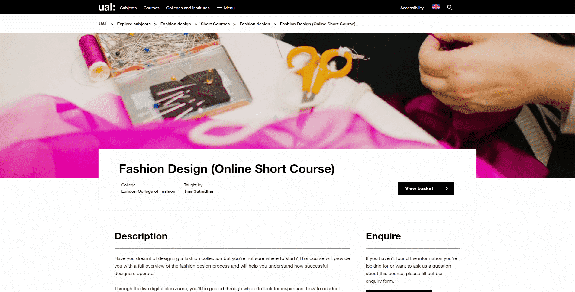 University of the Arts London Learn Fashion Design Lessons Online