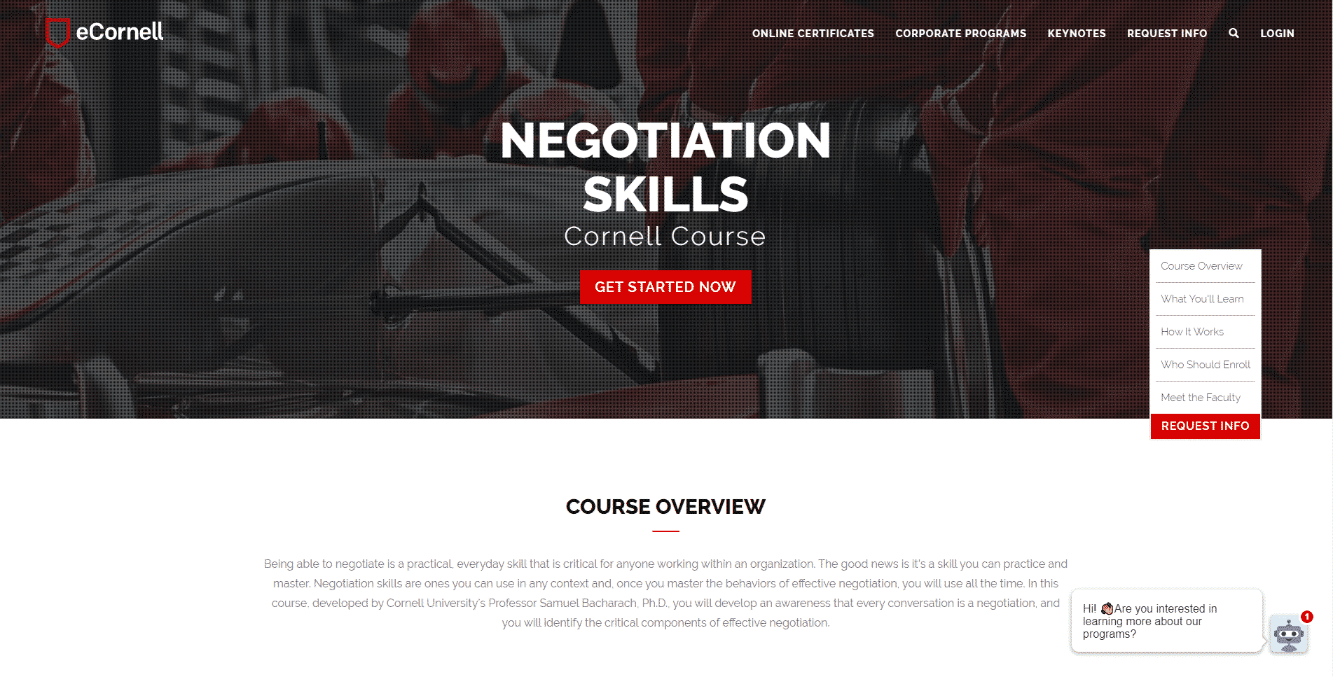 eCornell Learn Negotiation Lessons Online