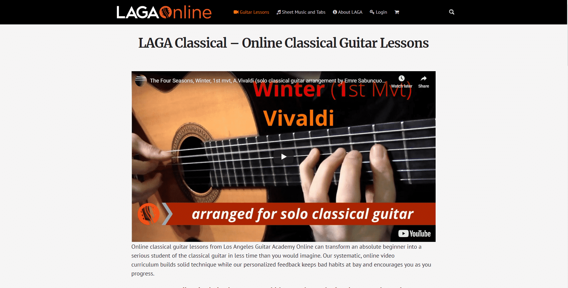 LAGA Classical Guitar Lesson Online
