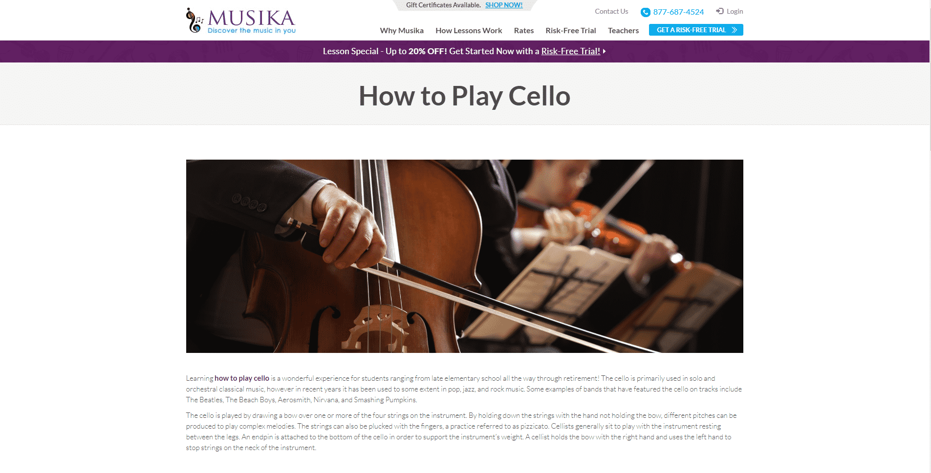 Musika Cello Lesson Online