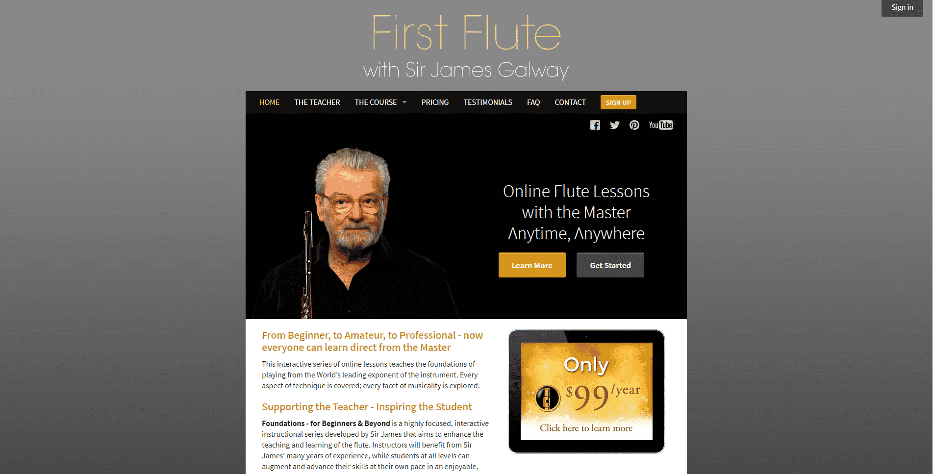 Sir James Galway Flute Lesson Online