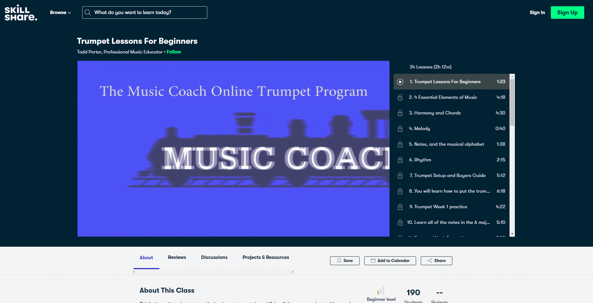 Skillshare Course 2 Trumpet Lessons Online