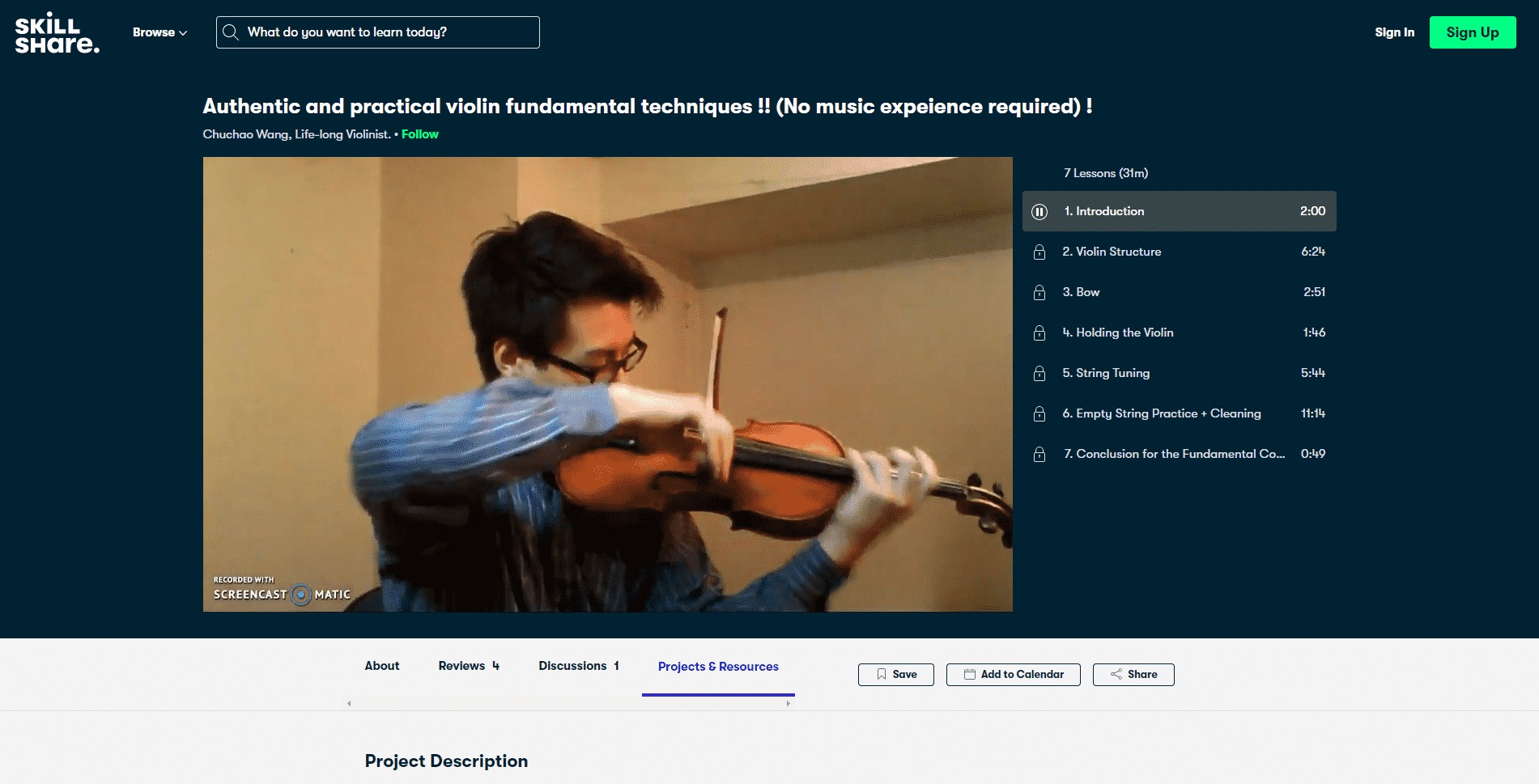 Skillshare Course 2 Violin Lessons Online