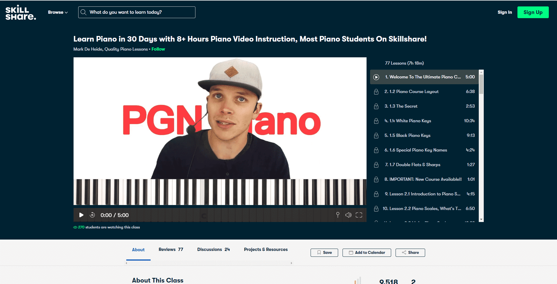 Skillshare Piano Lessons Online