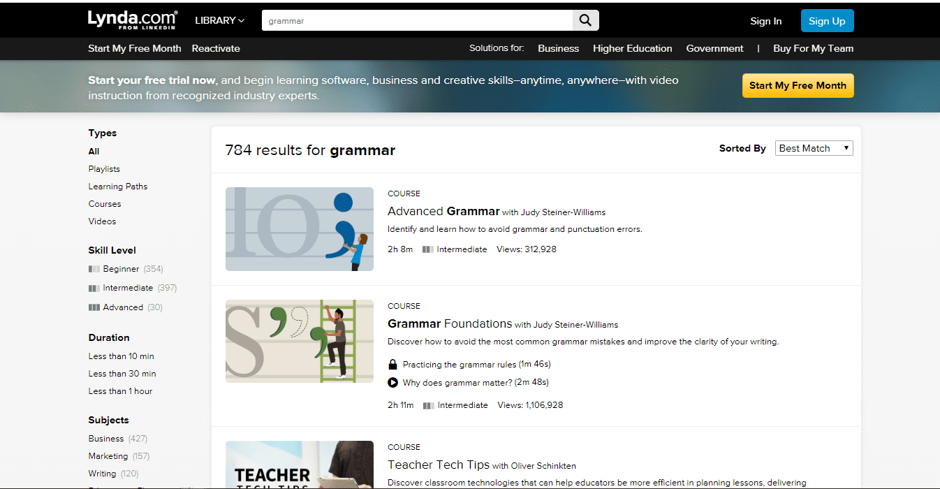 lynda-learn-grammar-lessons-online