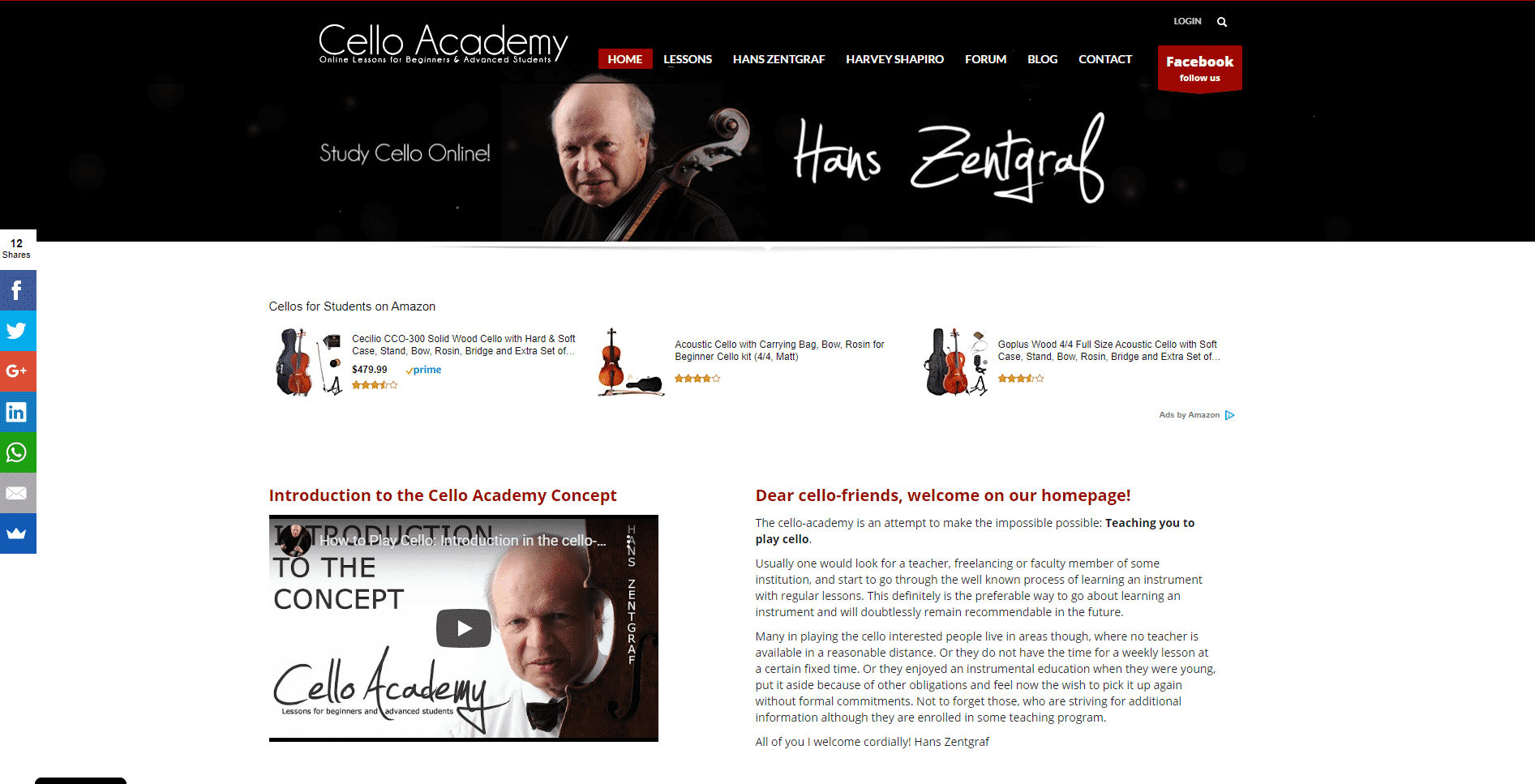 Cello-academy Cello Lessons for Intermediate Online