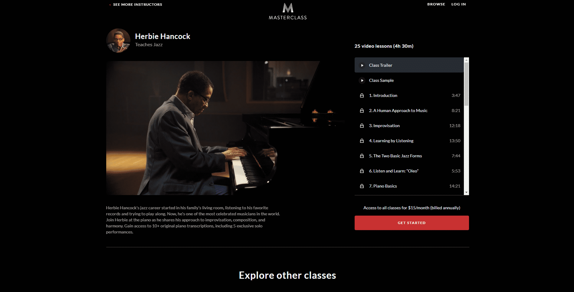 MasterClass Herbie Hancock Learn Piano Lessons for Intermediate Online
