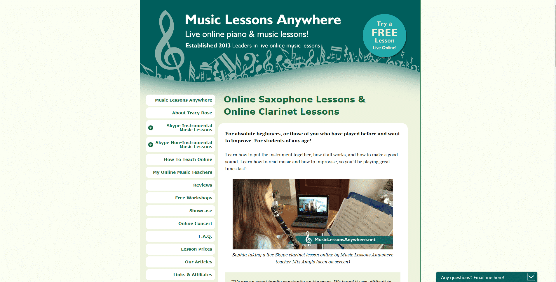 Music Lessons Everywhere Clarinet Lessons for Intermediate Online