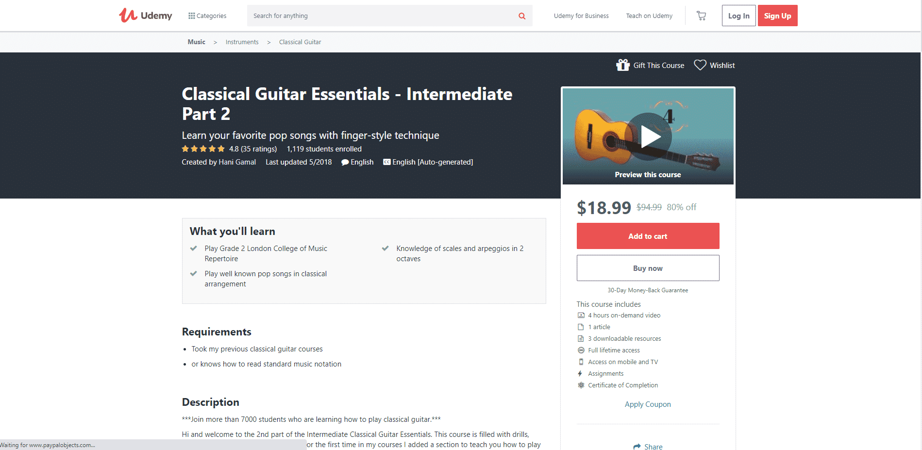 Udemy 2 Guitar Lessons for Intermediate Online