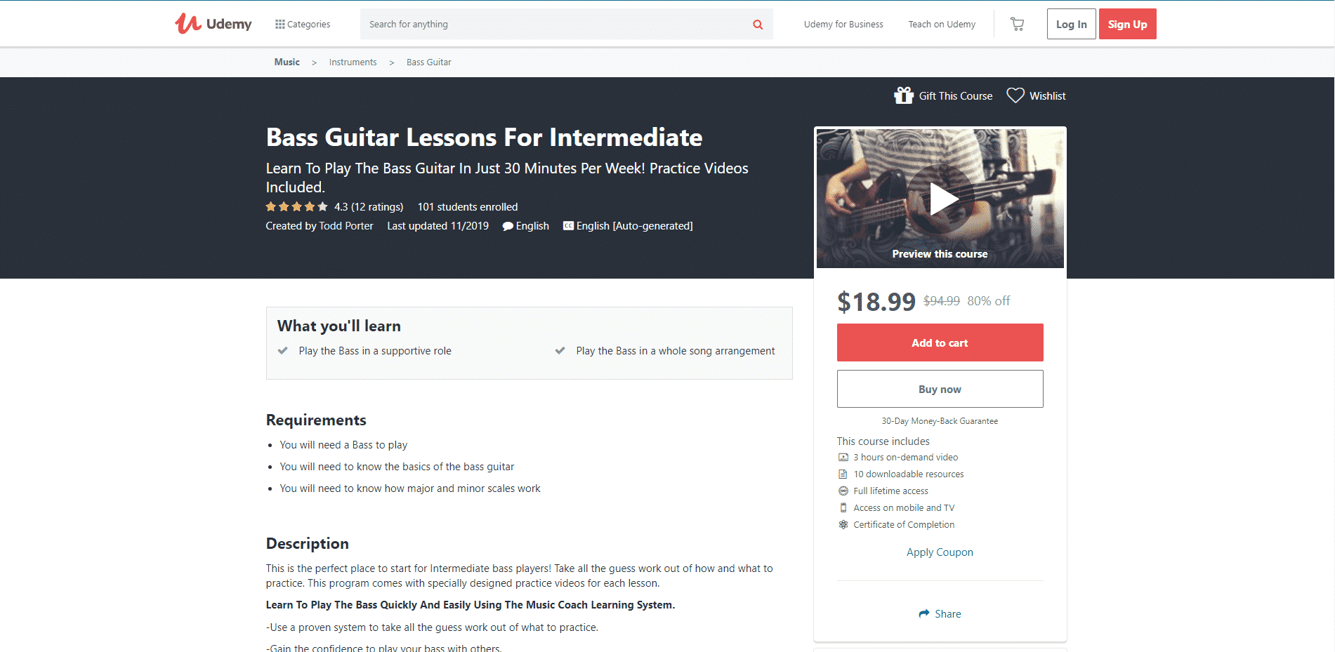 Udemy 4 Guitar Lessons for Intermediate Online
