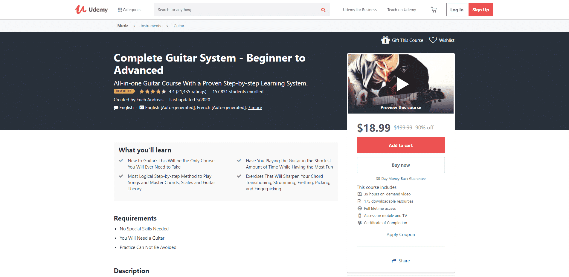 Udemy 4 Guitar Lessons for Intermediate Online
