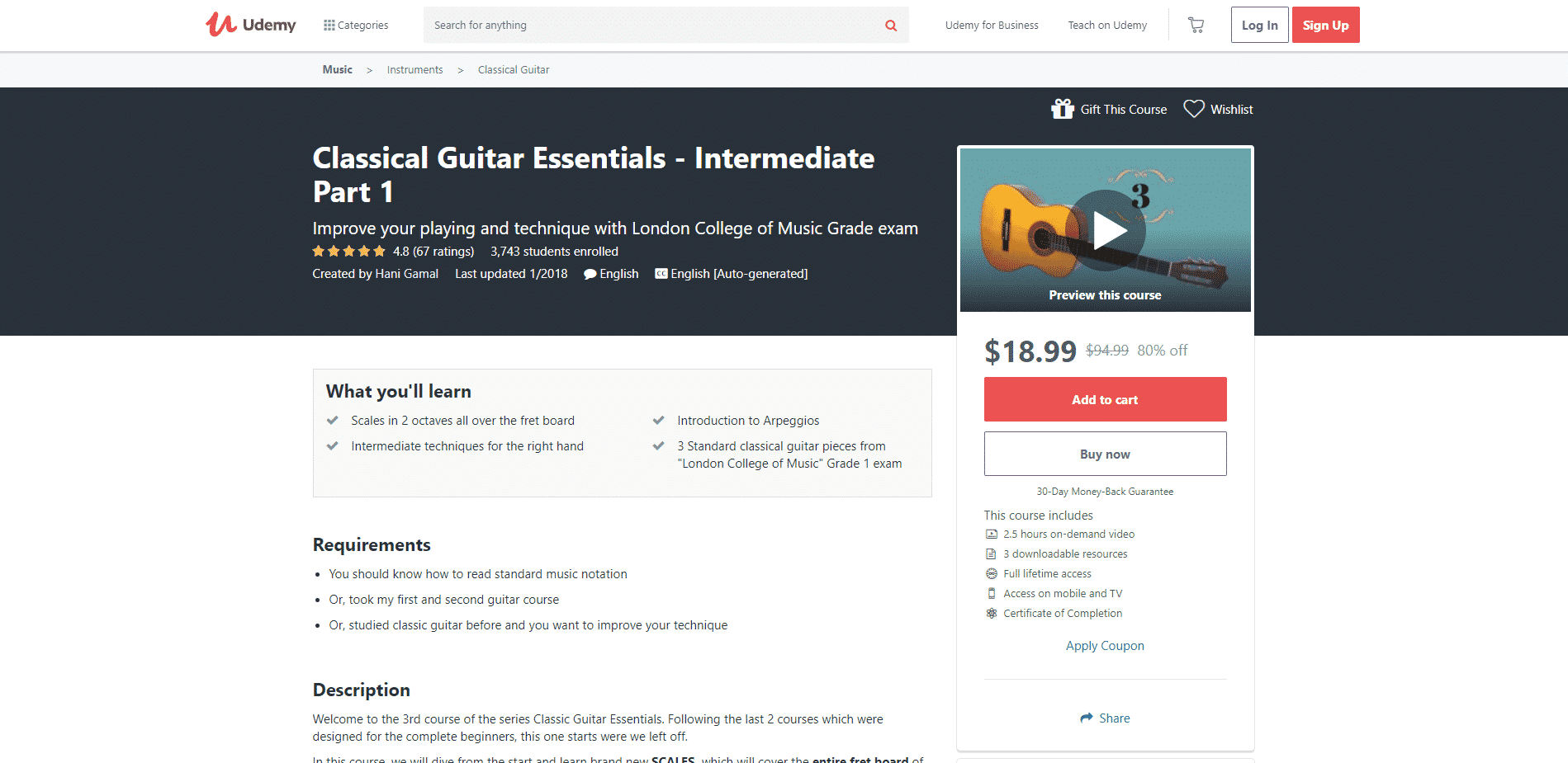 Udemy Guitar Lessons for Intermediate Online