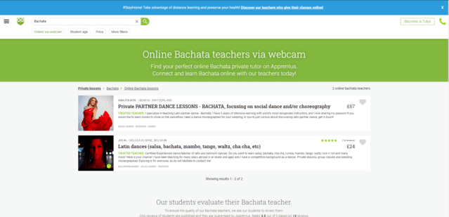 Apprentus Learn Bachata Dance Lessons Online