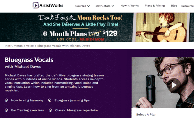 Artistworks Learn Bluegrass Vocal Lessons Online