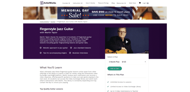 Artistworks Learn Fingerstyle Guitar Lessons Online