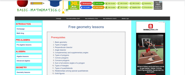 Basicmathematics Learn Geometry Lessons Online