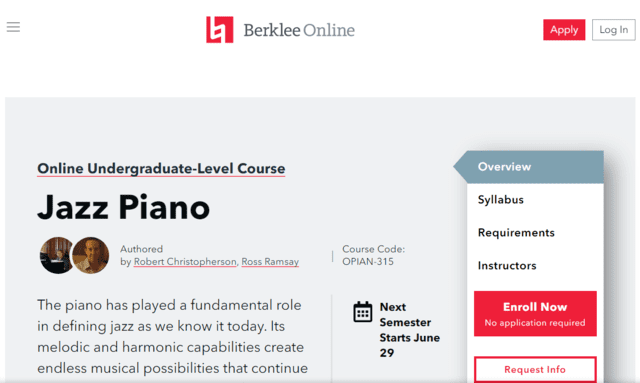 Berklee Learn Jazz Piano Lessons Online