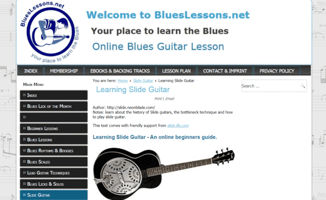 Blueslessons Learn Slide Guitar Lessons Online