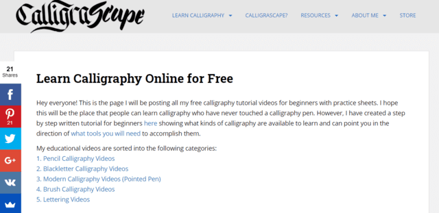 Calligrascape Learn Calligraphy Lessons Online