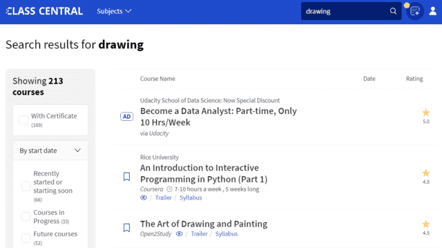 Classcentral Learn Drawing Lessons Online